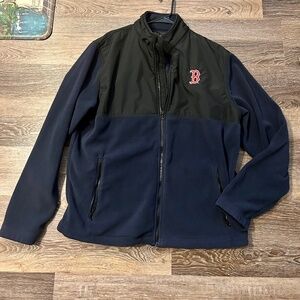 Men’s Large Fleece Zip Up Jacket with Boston Red Sox logo